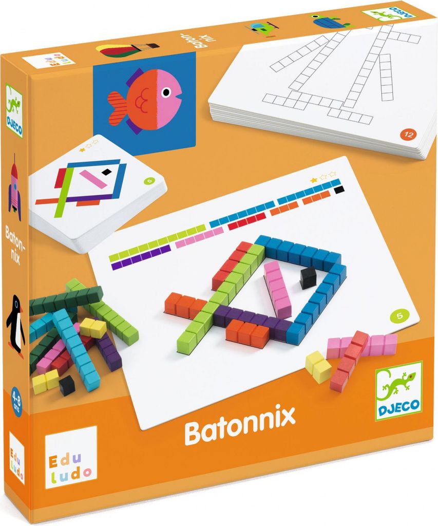 Djeco Lernspiel Batonnix für Kinder 4-8 Jahre zum Erlernen von Längen und Maßeinheiten