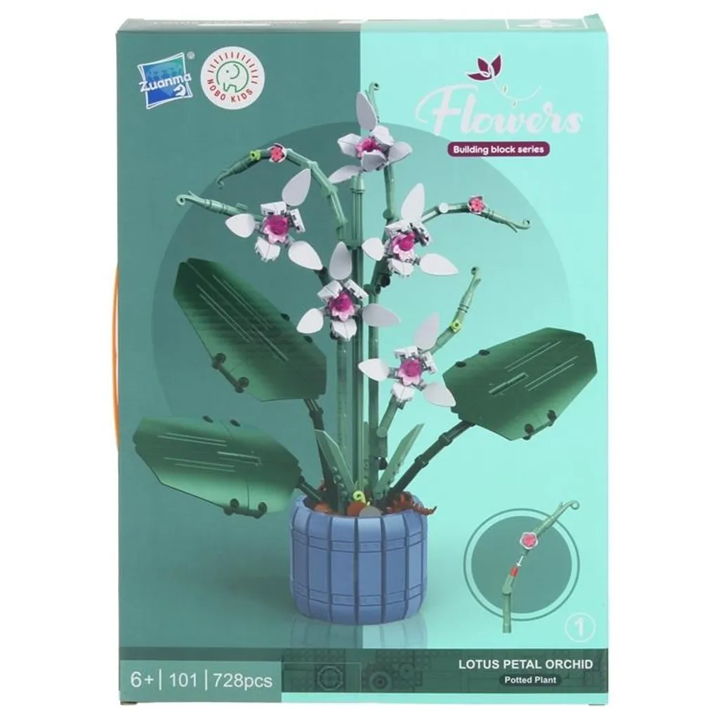Plante sans entretien : Orchidée en blocs de construction avec son pot - 10