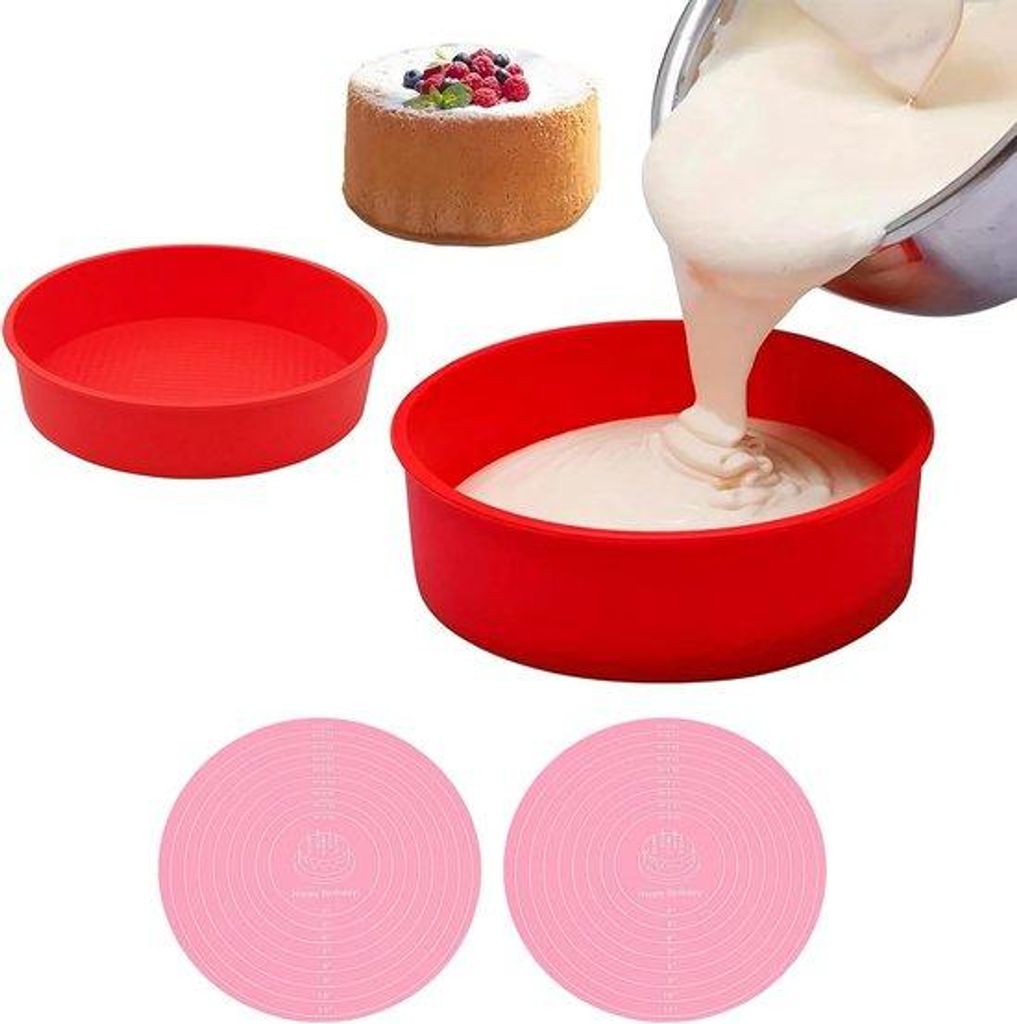 Wiederverwendbare Silikon-Backform 25cm 2er Set Regenbogen