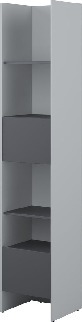 Regal Bed Concept Lenart BC-23 Standregal 44x214x40 cm Bücherregal passendes für verticalen Schrankbetten (Weiß/Graphit)