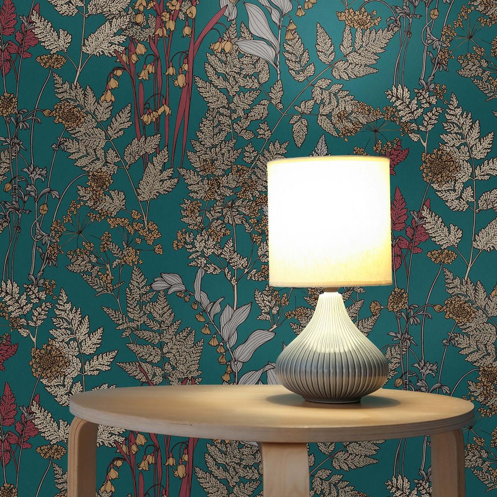 TADESSI Tapete Blumen Valentin M1-No.1434 Vliestapete Blau Beige Floral Natur Wohnzimmer Schlafzimmer Küche