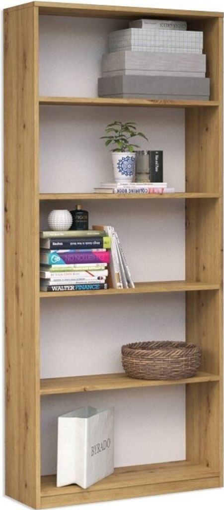 CDF Bücherregal R60 | Farbe: Eiche Artisan | Breite: 60 Zentimeter | Für Wohnzimmer, Büro und Arbeitszimmer | Regal für Bücher und Spielzeug