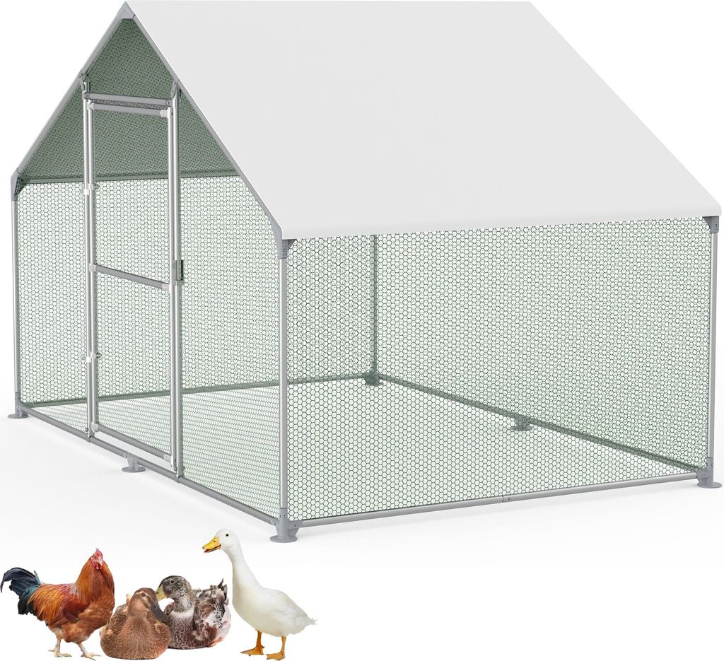JOIEYOU Enclos 3x2x2m Volière Poulailler Métal 6m² Cages à Image du produit 
