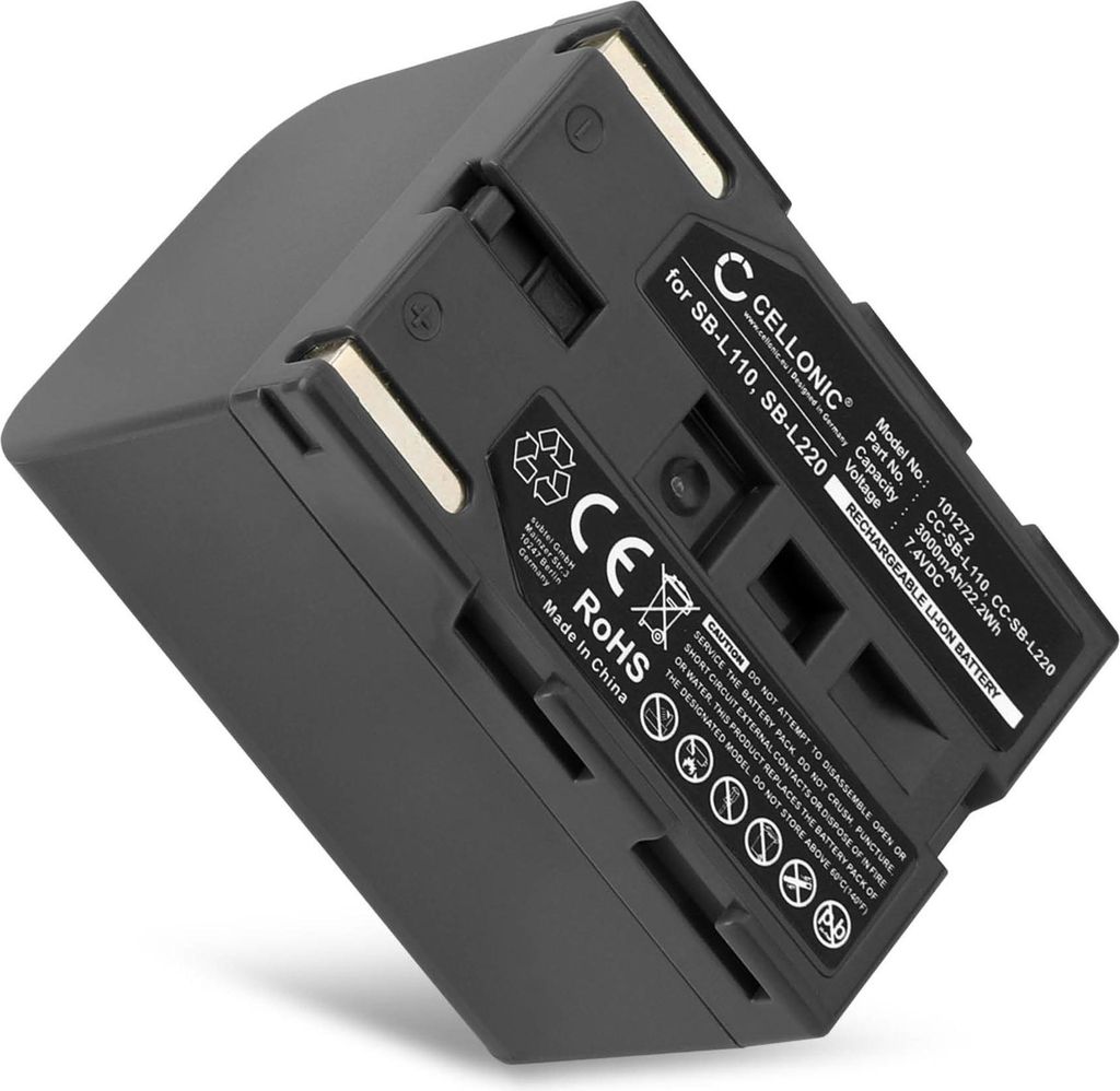 CELLONIC 1x Akku für Kamera Kompatibel mit Samsung SC-D24, SC-D75, SC-D23, SB-L220 - (3000mAh, 7.4V)