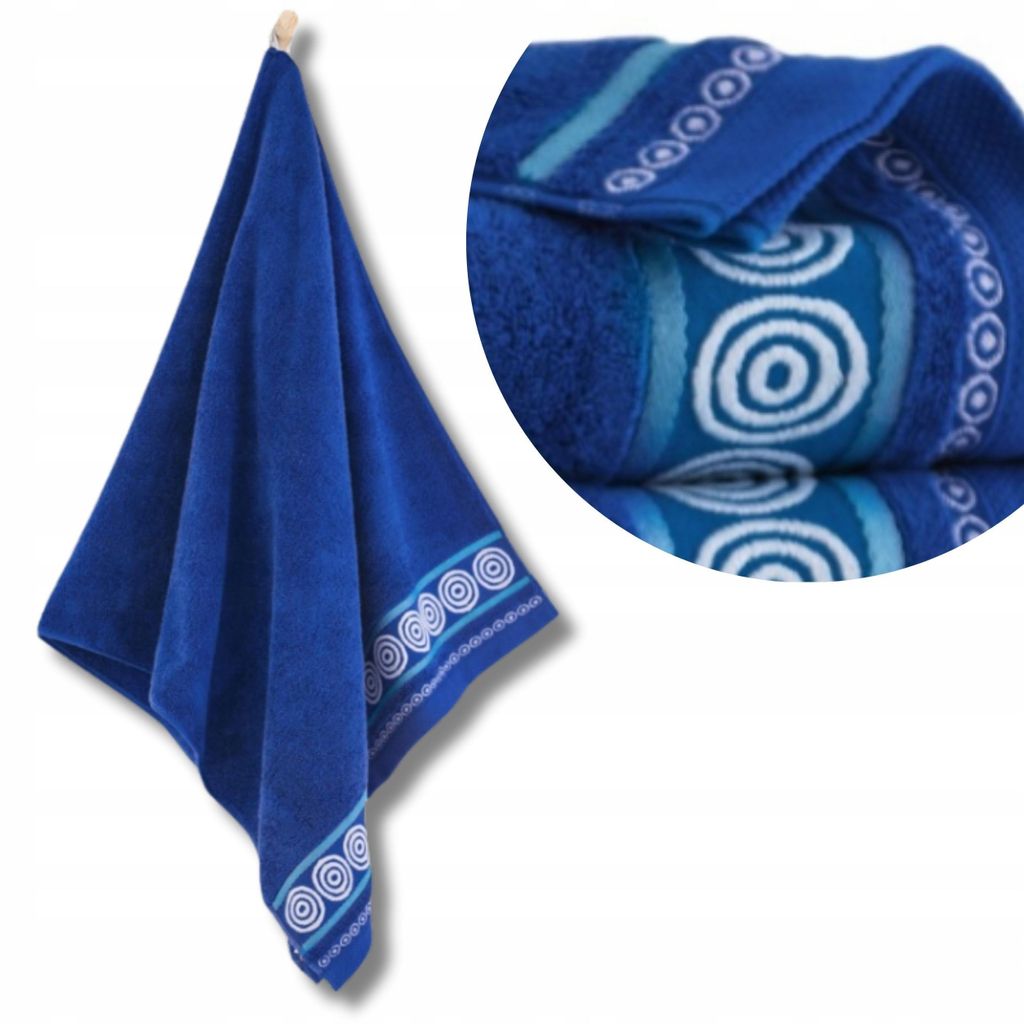 Handtuch - 100% Baumwolle - 450 g/m2 - 50x90 cm - Extra Saugfähig - Dunkelblau - hohe Grammatur - RONDO2