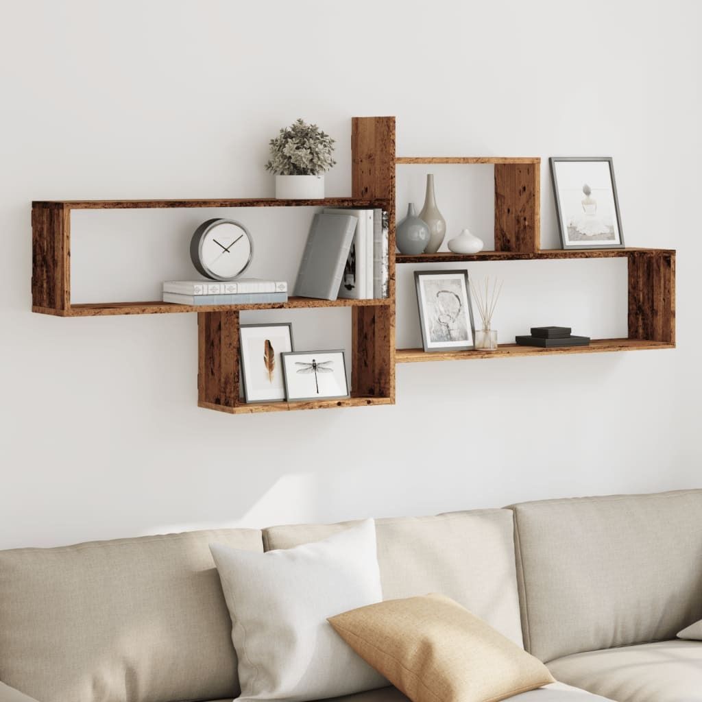 Möbel Wandregal - modernes Design - Hängeregal/Küchenregal - Altholz-Optik 167,5x18x68cm Holzwerkstoff Promotion743588 - Wandregale