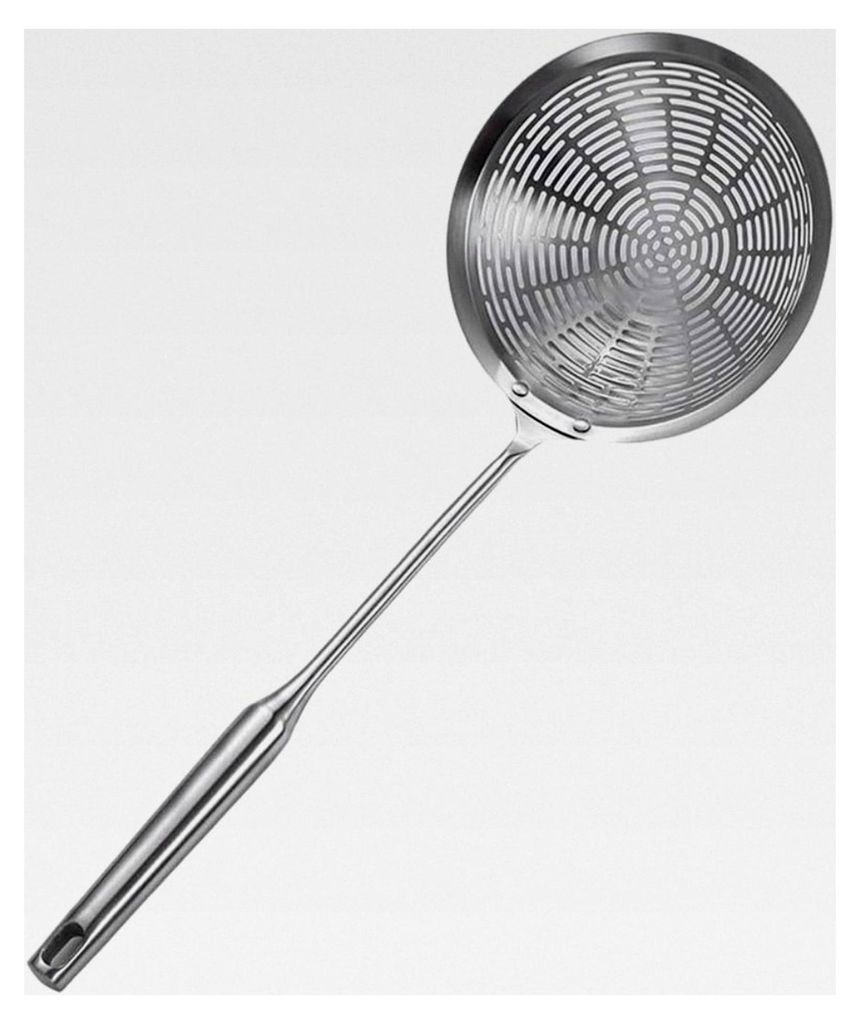 Edelstahl-Sieblöffel zum Filtern von Öl, Braten und Abseihen von Nudeln oder Gemüse – 38,2 x 13,4 cm, ergonomischer Abflusslöffel, spülmasch...