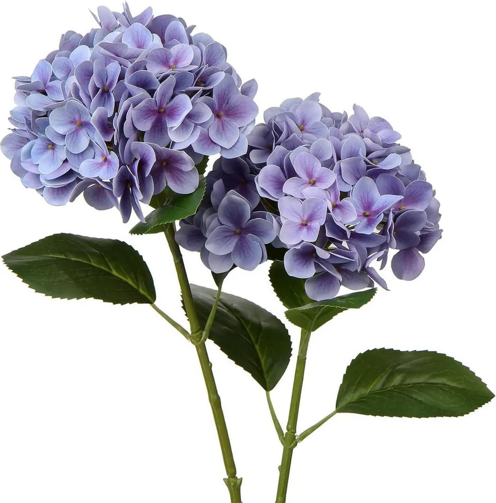 Hortensia artificiel lilas pour décoration mariage et maison - 2pcs