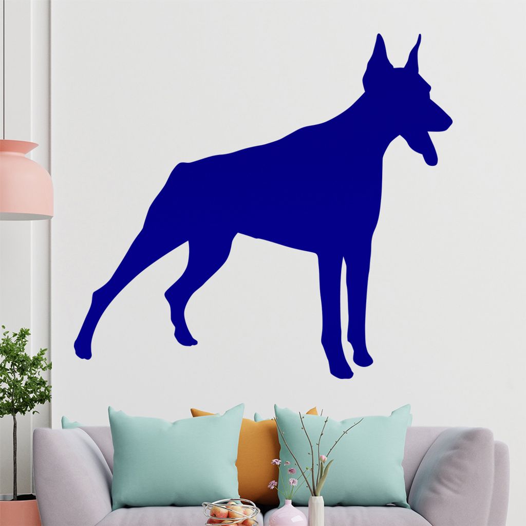 KIWISTAR Dobermann Silhouette Wandtattoo in 6 Größen - Wandaufkleber Wall Sticker - Dekoration, Küche, Wohnzimmer, Schlafzimmer, Badezimmer