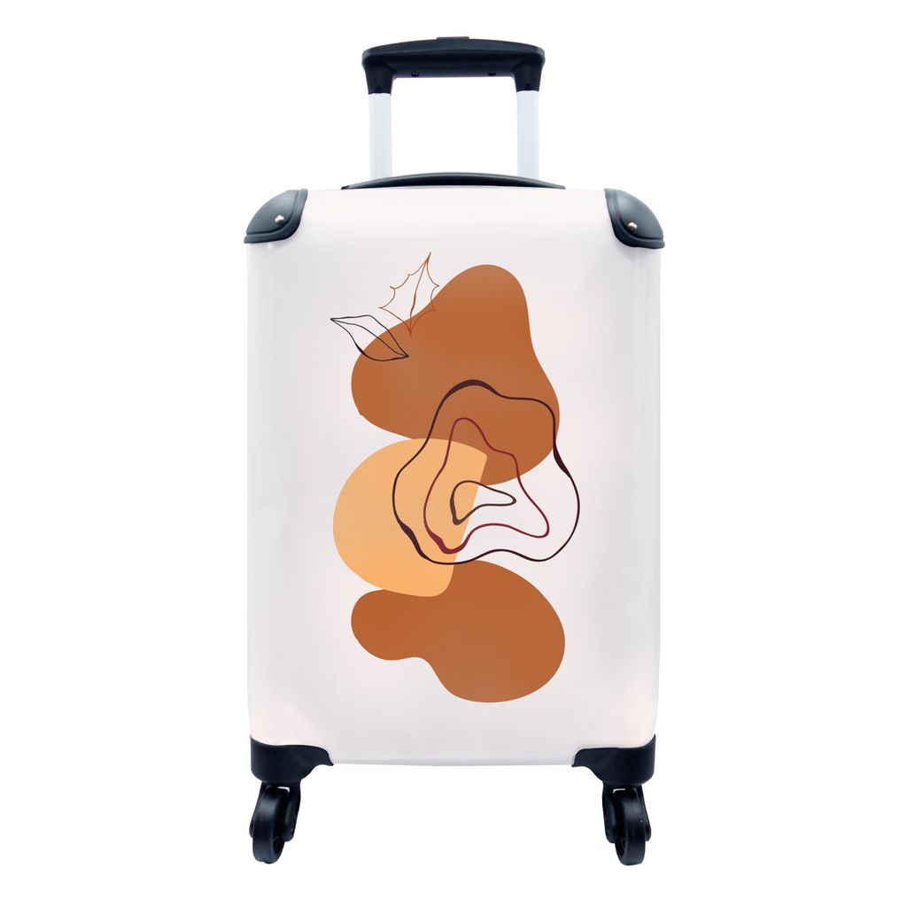 MuchoWow Koffer Handgepäck Trolley Rollkoffer Kleine Reisekoffer mit 4 Rollen - Flecken - Design - Abstrakt - Cabin Size < 55x40x23 cm & 55x40x2...