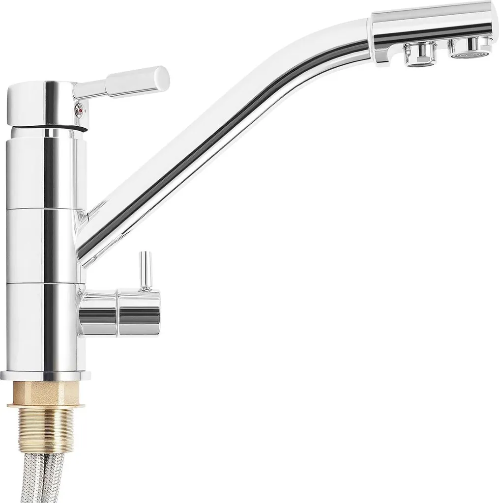 Rubinetto 3 Vie Grigio Chiaro Ottone - Offerta Miscelatore Acqua Filtrata