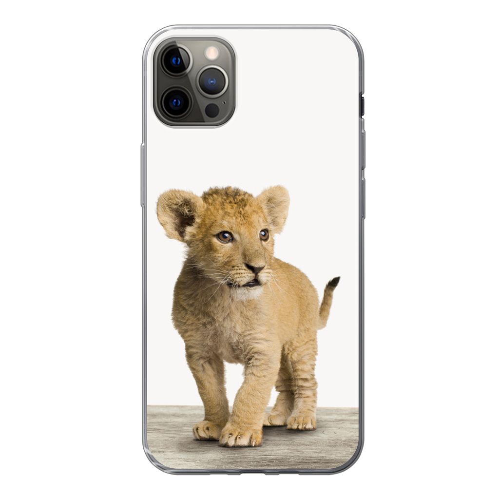 MuchoWow Handyhülle Schutzhülle Hülle für iPhone 12 Pro Max Löwe - Junge - Kinder - Jungen - Tiere - Mädchen Silikon Softcase Handy Hülle ...