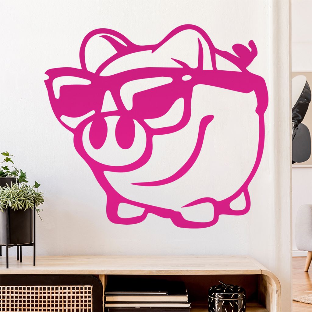 Sparschwein Spardose Wandtattoo Wandaufkleber Wall Sticker - Dekoration, Küche, Wohnzimmer, Schlafzimmer, Badezimmer