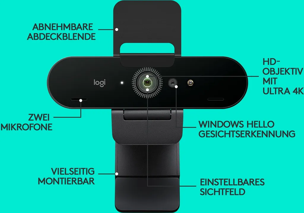 Webcam 4K Logitech BRIO Stream Edition pour Streaming et Visioconférence - 50