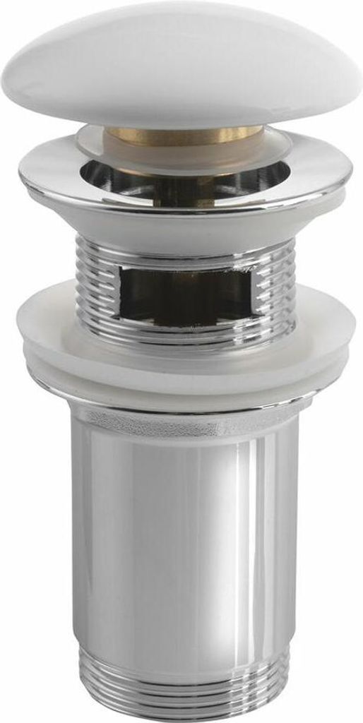 Überlauf-Ablaufgarnitur 5/4“, klick-klack, Keramik-Stopfen, H. 10-50 mm, Weiß