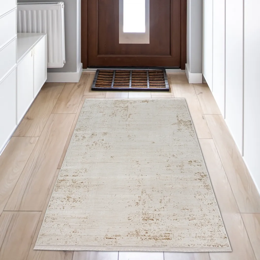 Tapis de salon rectangulaire aux reflets dorés - Déco chic 80x150cm