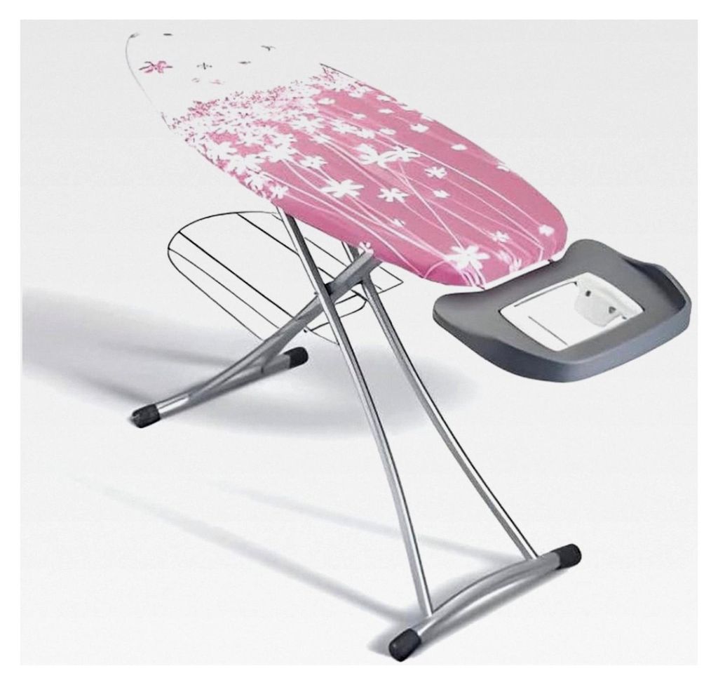 Bügelbrett Alhena aus Metall 125 x 45 cm in Pink
