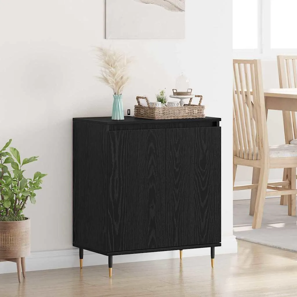 vidaXL Credenza look rovere nero 60 x 35 x 70 cm Materiale a base di legno