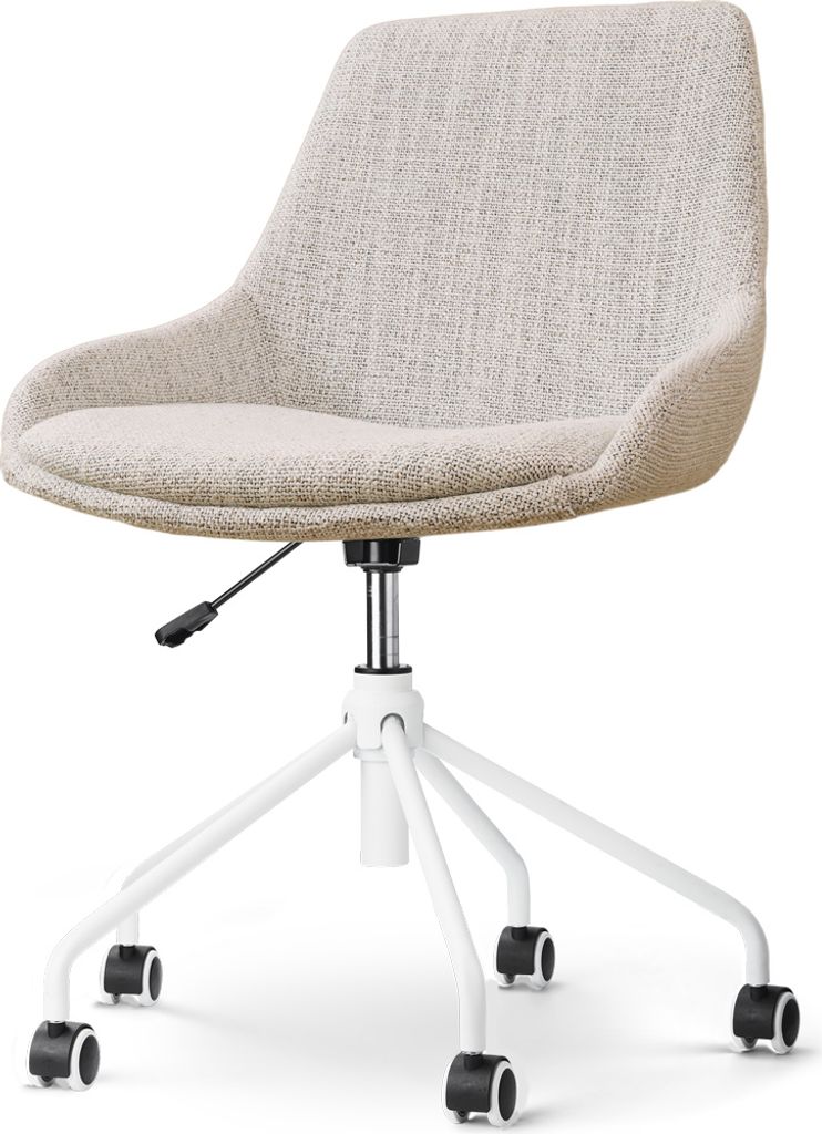 Nout-Isa Bürostuhl Beige Meliert - Weißes Untergestell
