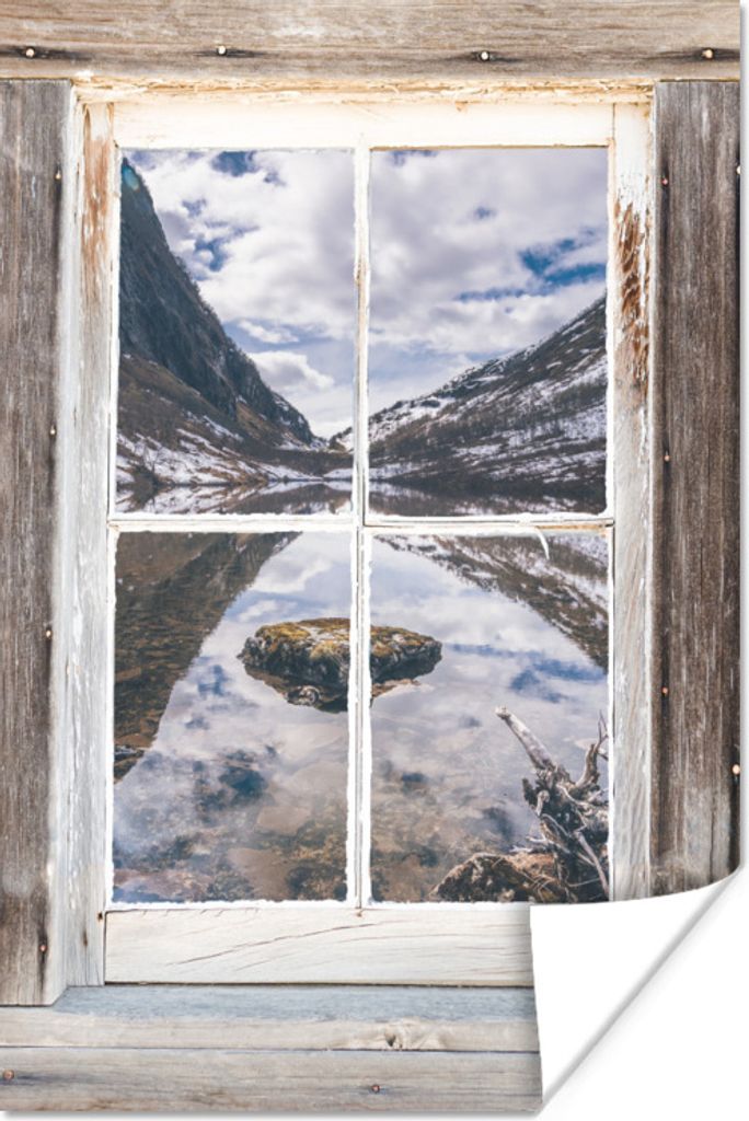 MuchoWow Poster Aussicht - Berg - Wasser 20x30 cm - Papierdruck