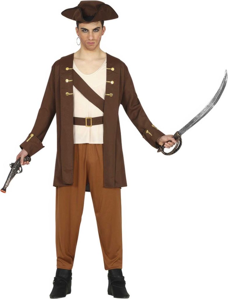 Fiestas Guirca - Piratenkapitän-Kostüm für Jugendliche Jungen Set FG916 (164-176) (Braun/Beige)