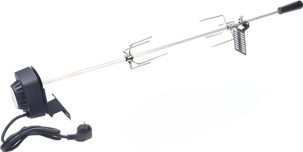 BBQ Drehspieß Rotisserie Set - Automatischer Grillspieß-Motor 220–240V - 304 Edelstahl - Antihaft - Camping - Weiß