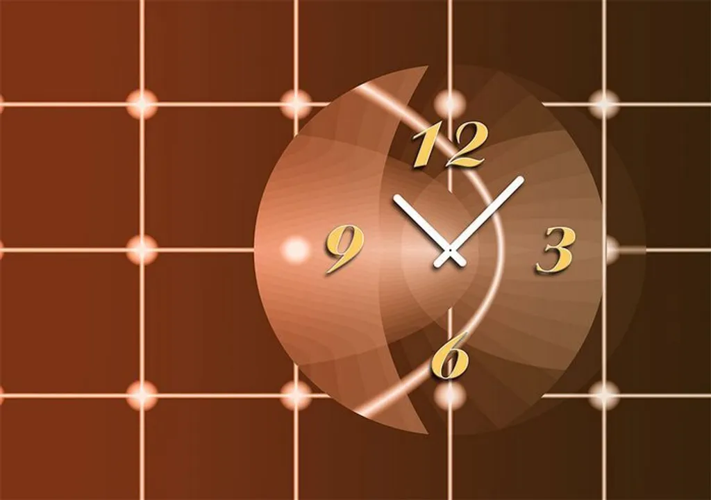 Horloge murale Dixtime 6147 Stars and Squares luxe brun cuivre 35x50cm