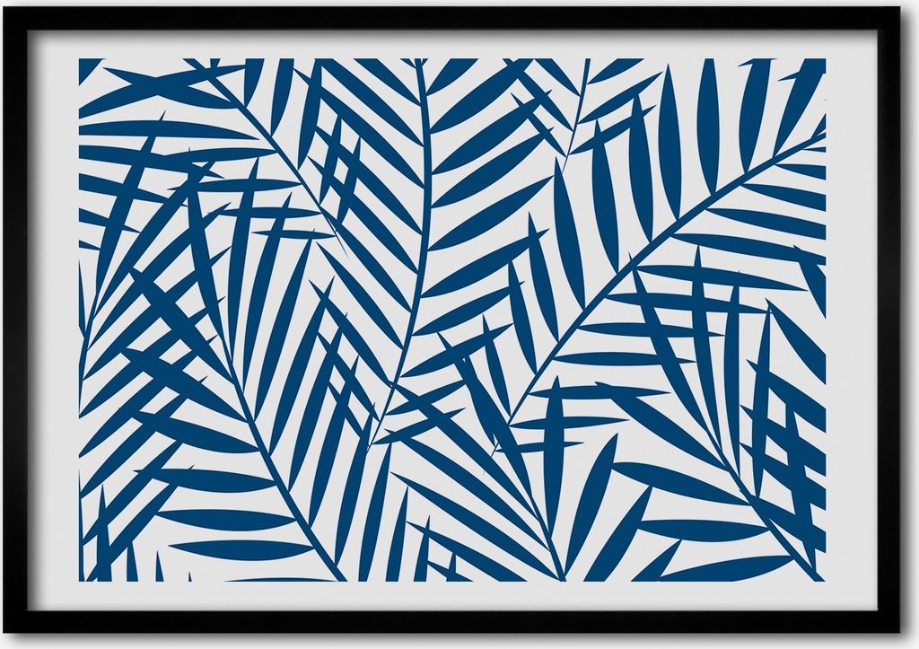 Bild - Bilder - Bilderrahmen - 70 cm x 50 cm - MDF-Rahmen, Wandkunst Palmenblätter