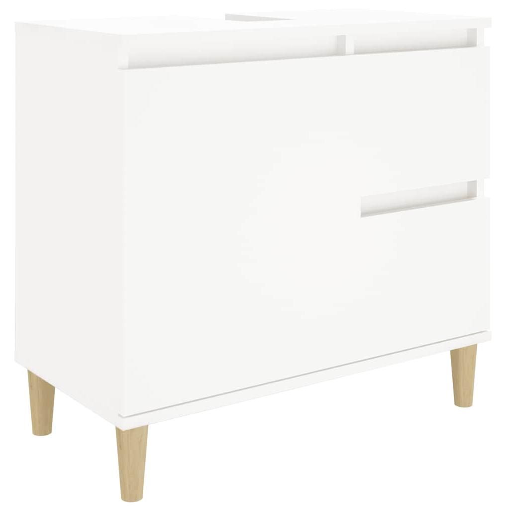 vidaXL Szafka łazienkowa biała 65x33x60 cm materiał Zdjęcie produktu 