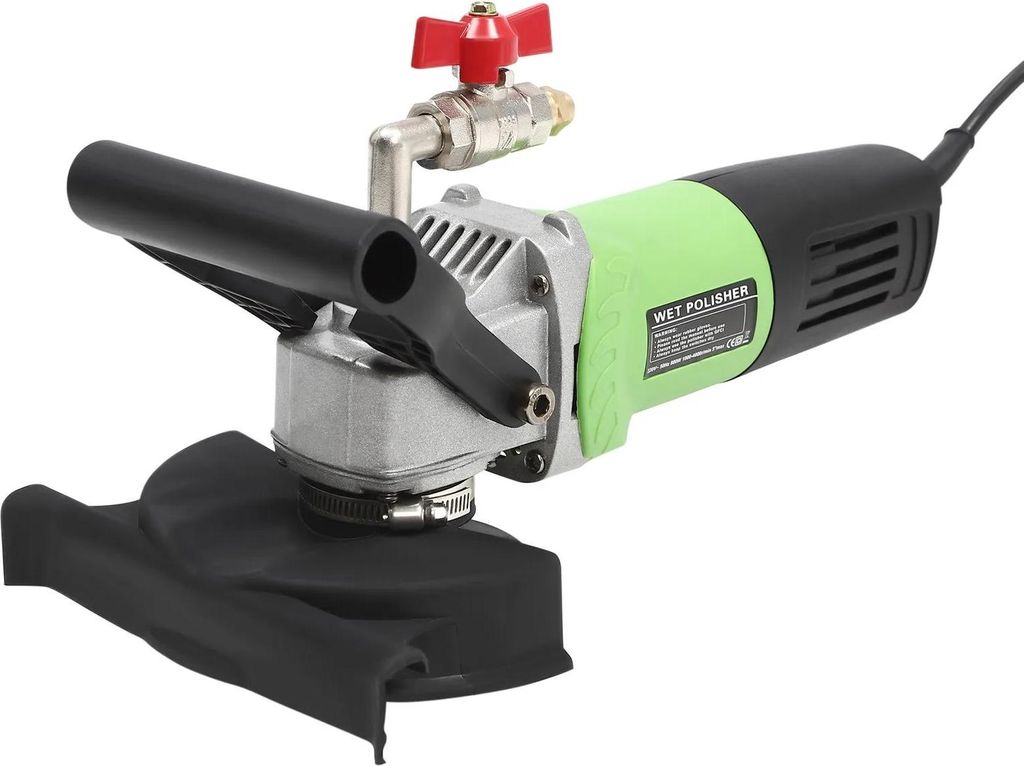 Nasspolierer für Stein - Poliermaschine 10 cm - 800 W - Drehzahl regelbar - Diamantpolitur für Granit/Beton - Grün