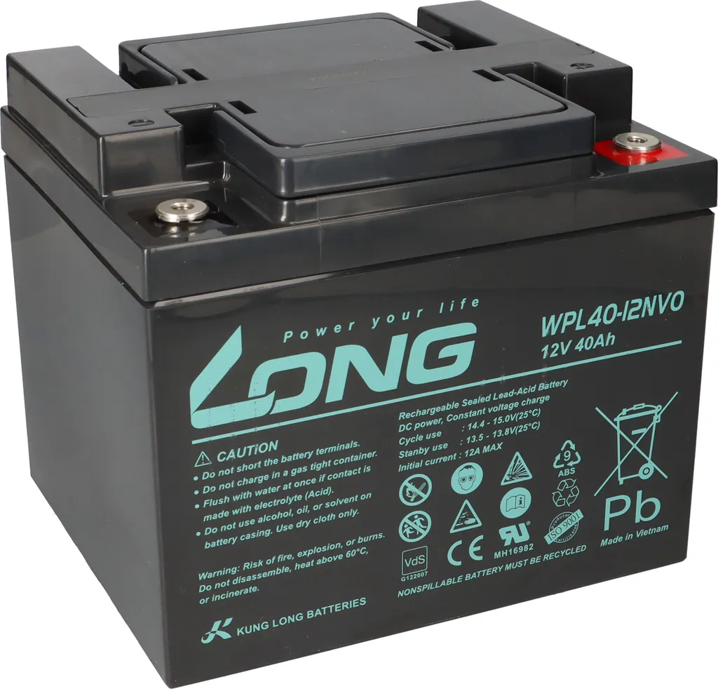 Batterie Plomb-Gel AGM Kung Long WPL40-12NV0 12V 40Ah Haute Qualité