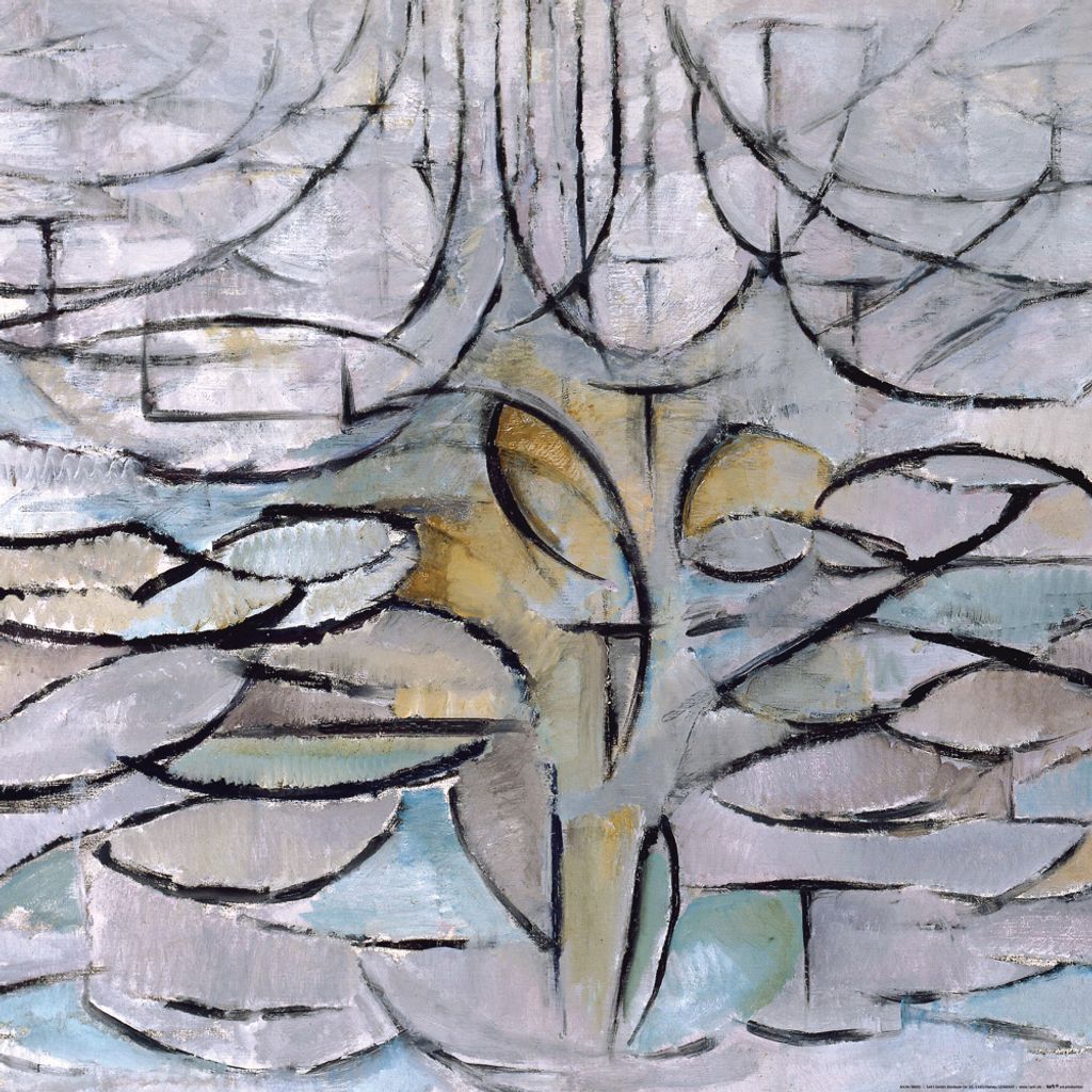 Piet Mondrian Kunstdruck Bild - Blühender Apfelbaum, 1912 (70 x 70 cm)