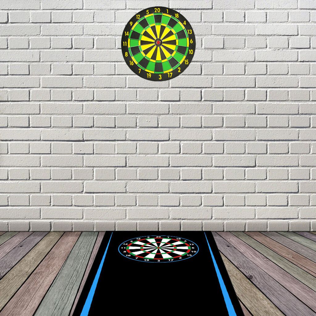 Dartmatte Dart Teppich Turnier Matte Abwurflinie Bodenschutz Zubehör Dartpfeile Dartscheibe Dartboard 2 Größen 237cm und 290cm verschiedene Desi...