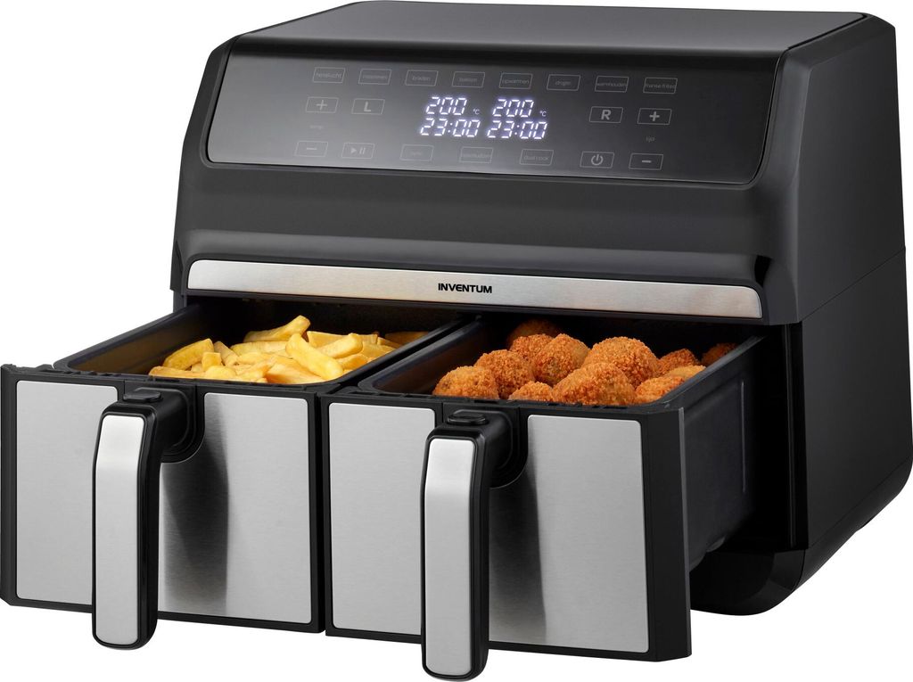 Inventum Heißluftfritteuse gf800hld doppelt 2x 4l schwarz Produktbild 