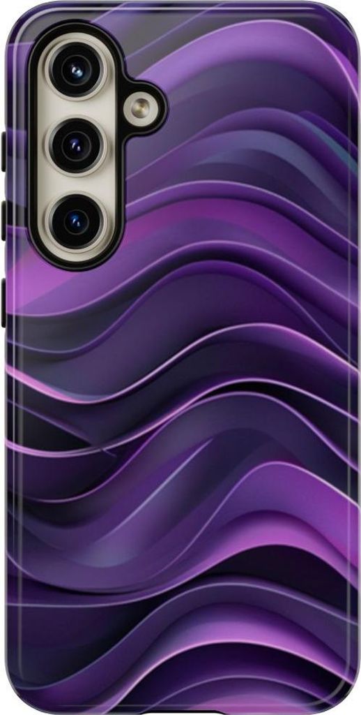 Abstraktes Wellenmuster in Violett – Hülle Kompatibel mit Samsung Galaxy S24