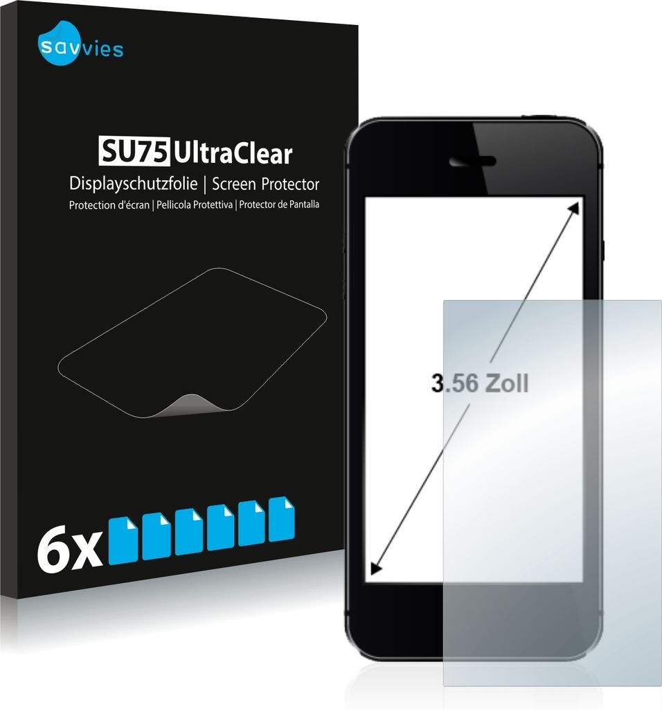 6x Schutzfolie für Smartphones und Handys mit 9.1 cm (3.6 Produktbild 