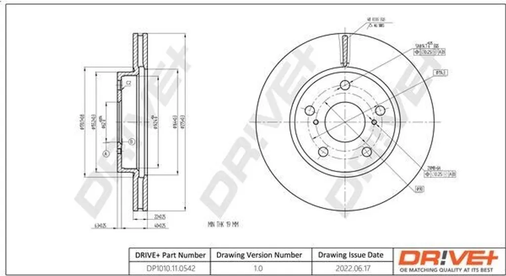 Disque de Frein Anti-Vibration pour Toyota Auris et Corolla - OE 4351212670