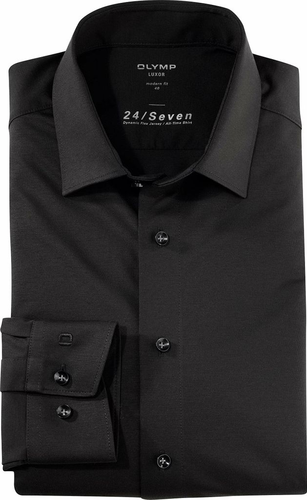 Olymp Hemd schwarz Modern Fit einfarbig