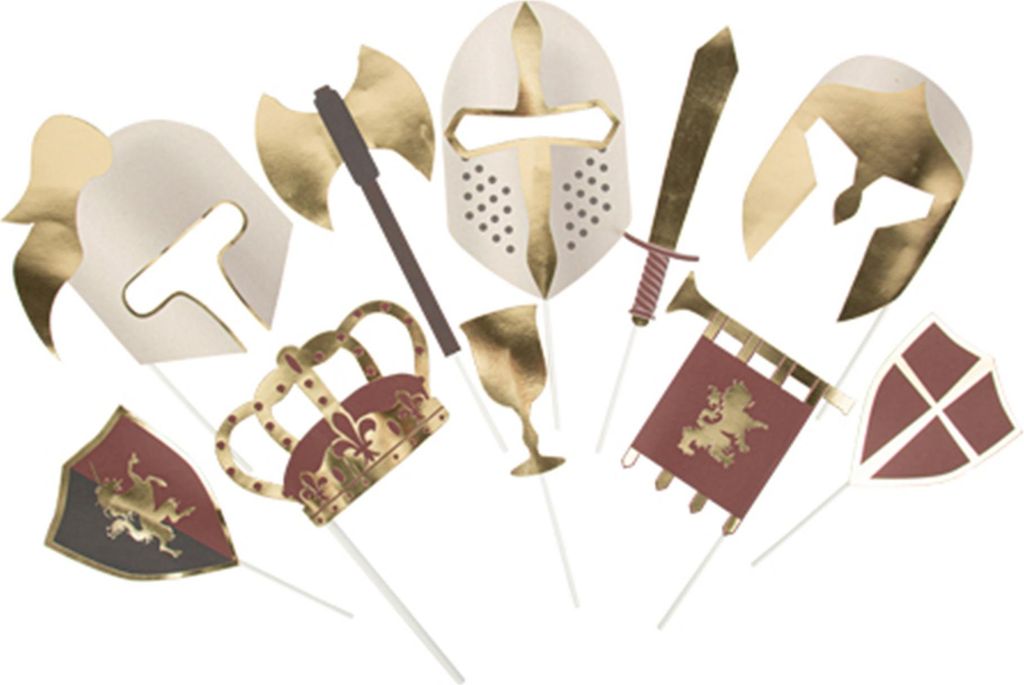 Photobooth Set Ritter – 10-teilig für Kindergeburtstag - Einheitsgröße