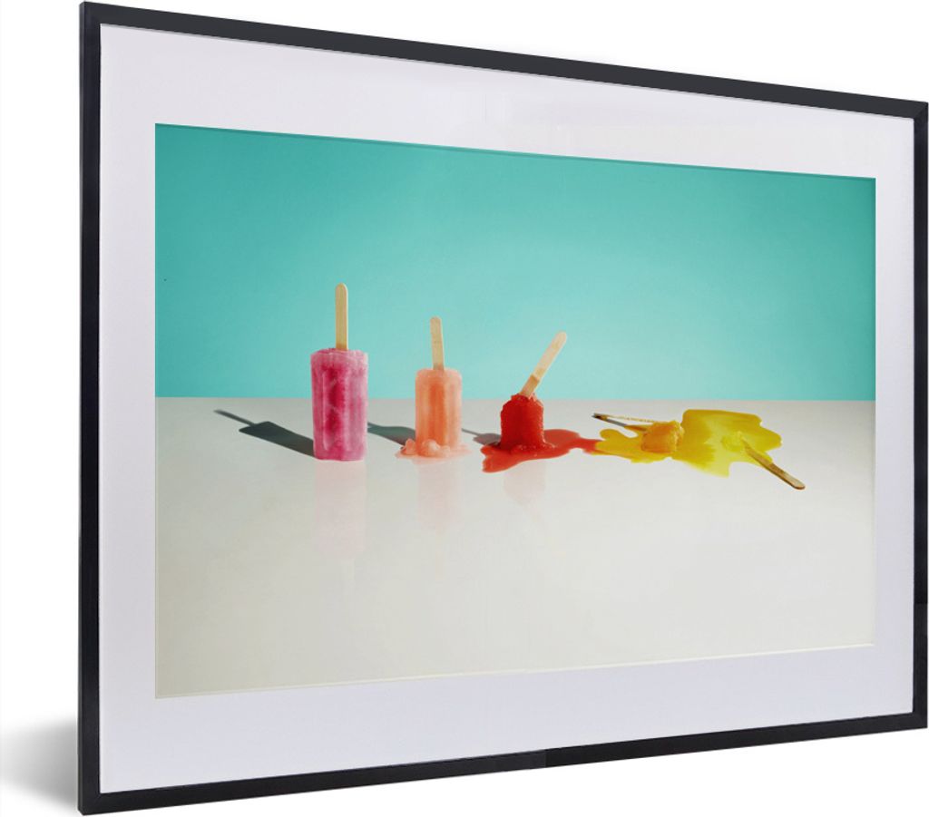 MuchoWow MuchoWow Gerahmtes Poster Fünf Farben verschmelzen 40x30 cm - Poster mit zchwarzem Bilderrahmen - Bilderrahmen - Poster im Rahmen