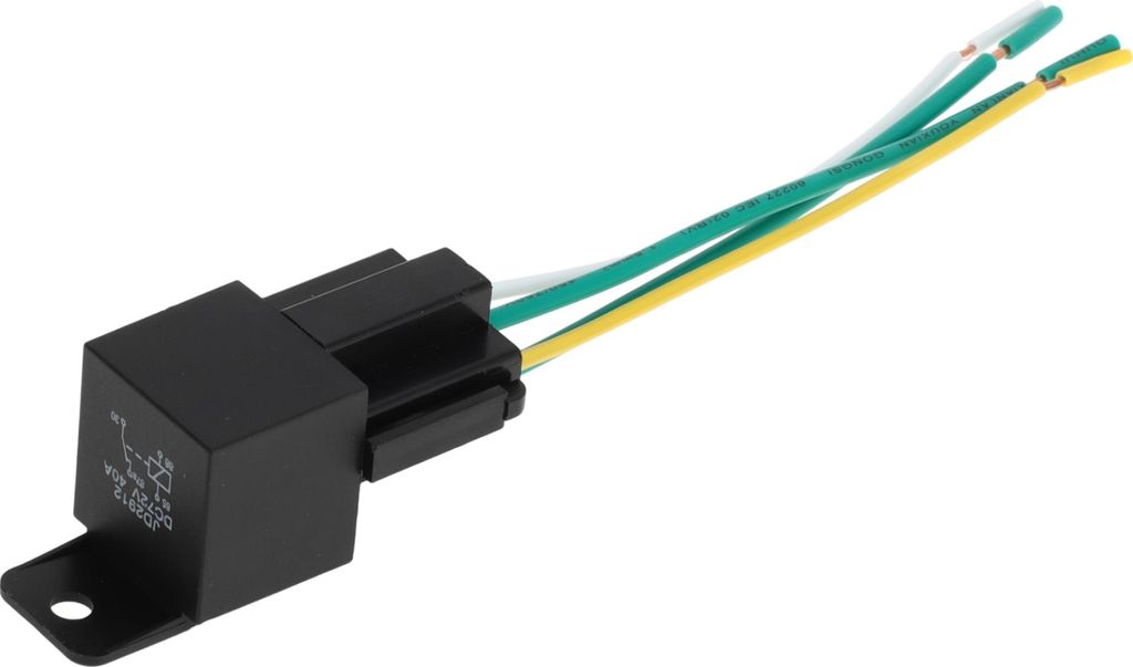 4 Pins 72V 40A Auto-Relais mit Kunststoff-Aufhängeloch mit Kabelbaumsteckdosen Wasserdichtes Auto-Relais 1 Stück