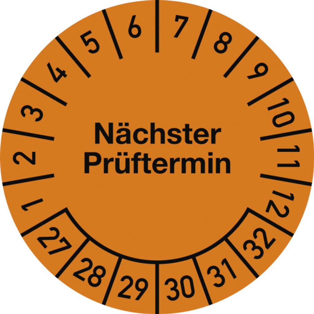 Dreifke Prüfplakette Nächster Prüftermin 2027 - 2032, Folie, Ø 30 mm, 10 Stü...