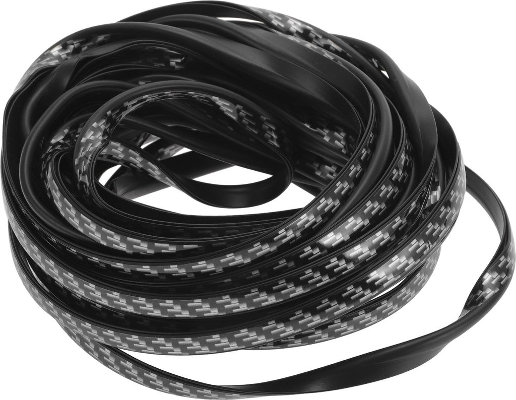 Universelle Autotürkantenschützer, Außen 26,25ft U-förmiger Türkratzschutz aus PVC in Chrom Schwarz mit Carbonfaser-Muster, 1 Stück.