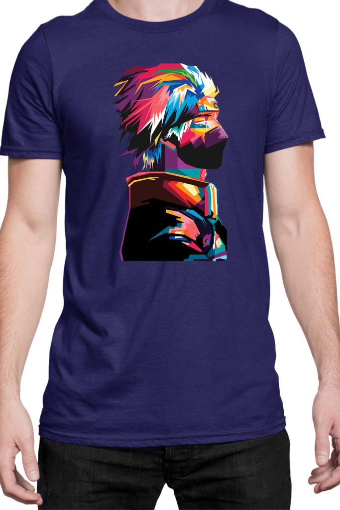 Herren T-Shirt Naruto Kakashi Hatake 06, Man 3XL / Dunkelblau