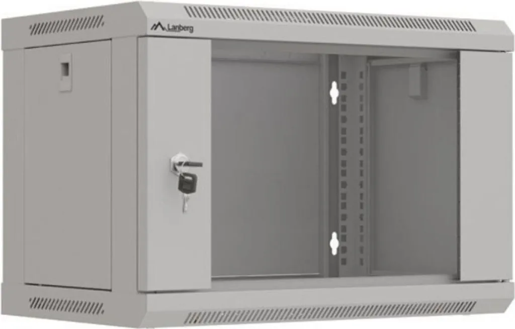 Rack mural 6U Lanberg WF03-5306-10S en acier avec porte en verre