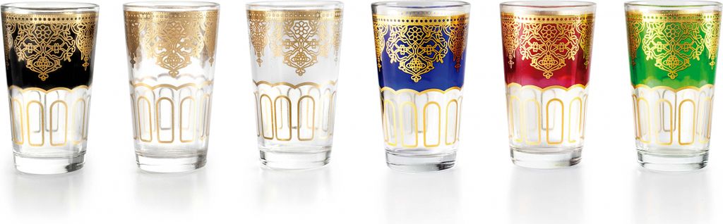 Set aus sechs Ibili-KitchenAids Teegläsern, Glas, 5,5x10 cm, 130 ml, mehrfarbig