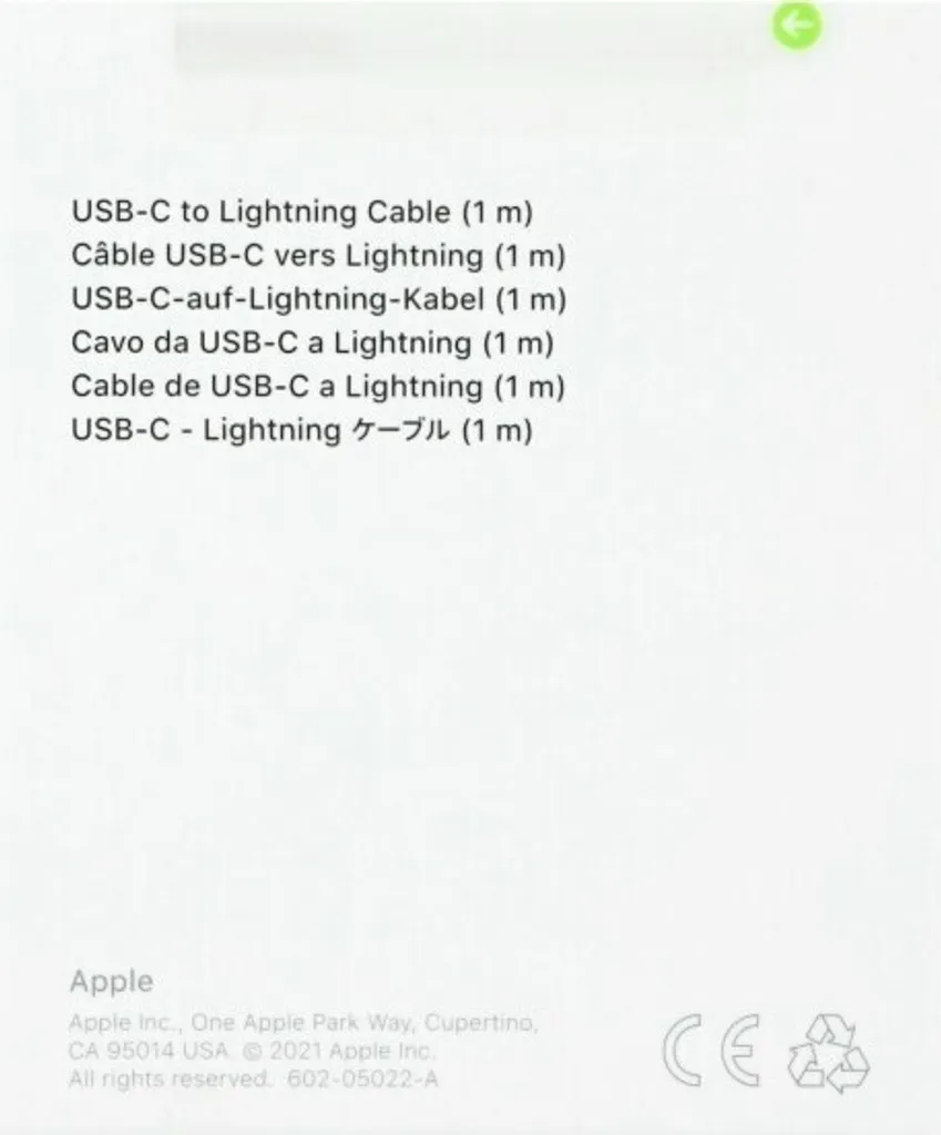 Apple MM0A3ZM/A Câble Lightning vers USB-C 1m - Charge Rapide iPhone