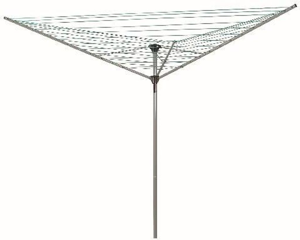A freestanding clothesline dryer with multiple lines.