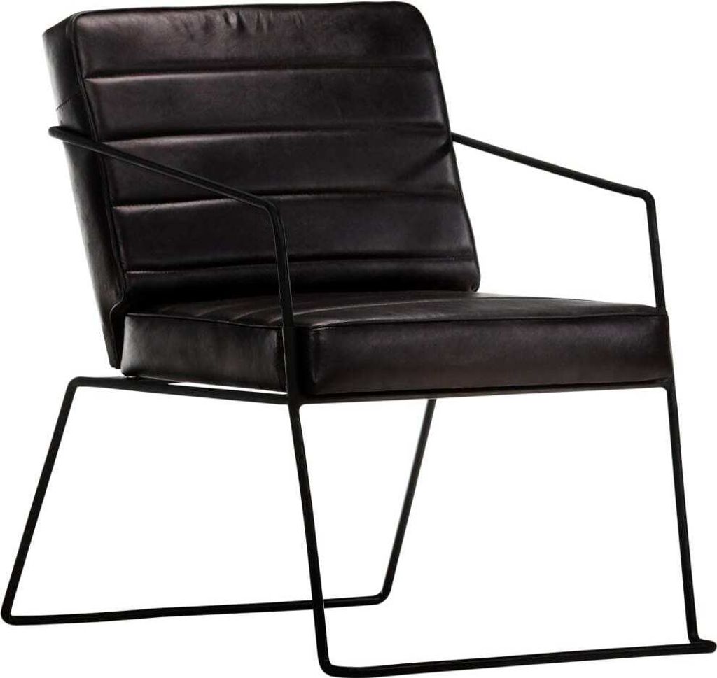 The Living Store Sessel Schwarz Echtleder