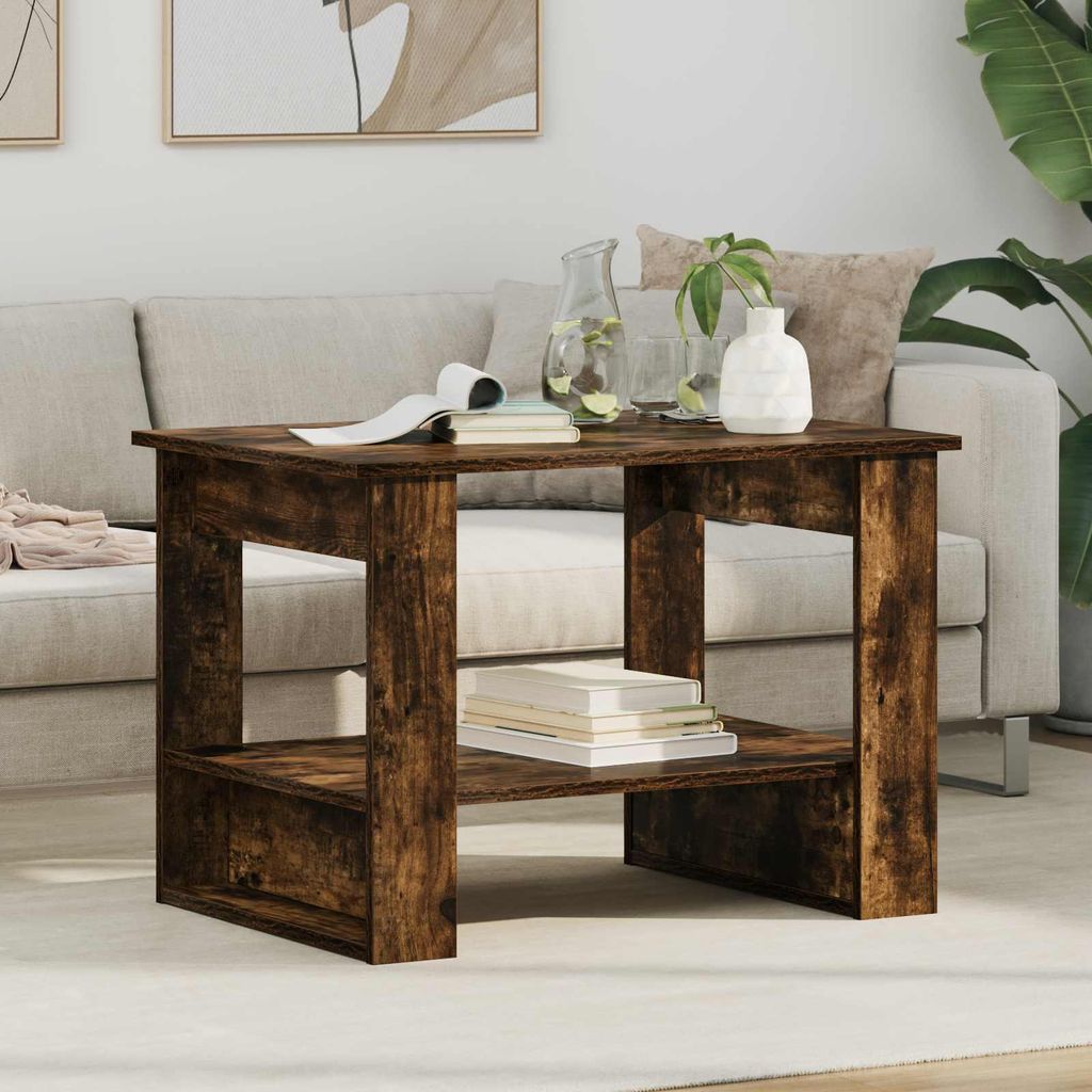 "Schlussverkauf" Couchtisch 1 PC - Modernen Stil - Kaffeetisch - Geräucherte Eiche 72x50x50 cm Holzwerkstoff C9511